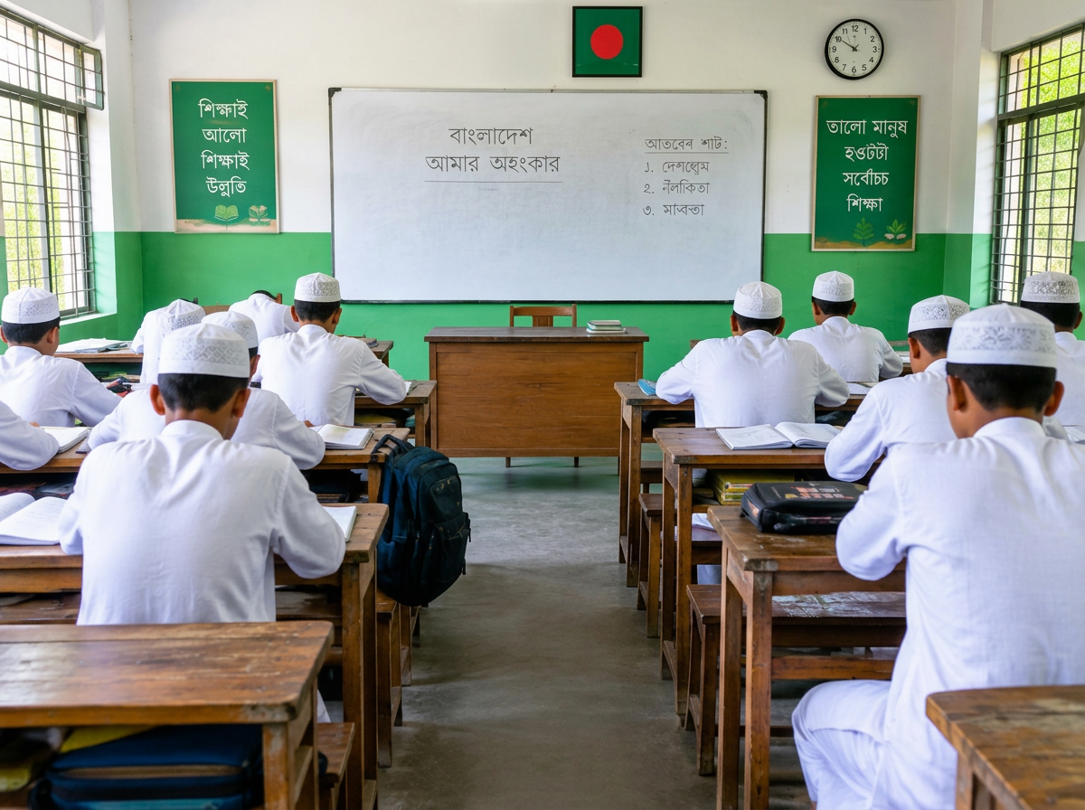 শ্রেণিকক্ষে পাঠরত শিক্ষার্থীরা