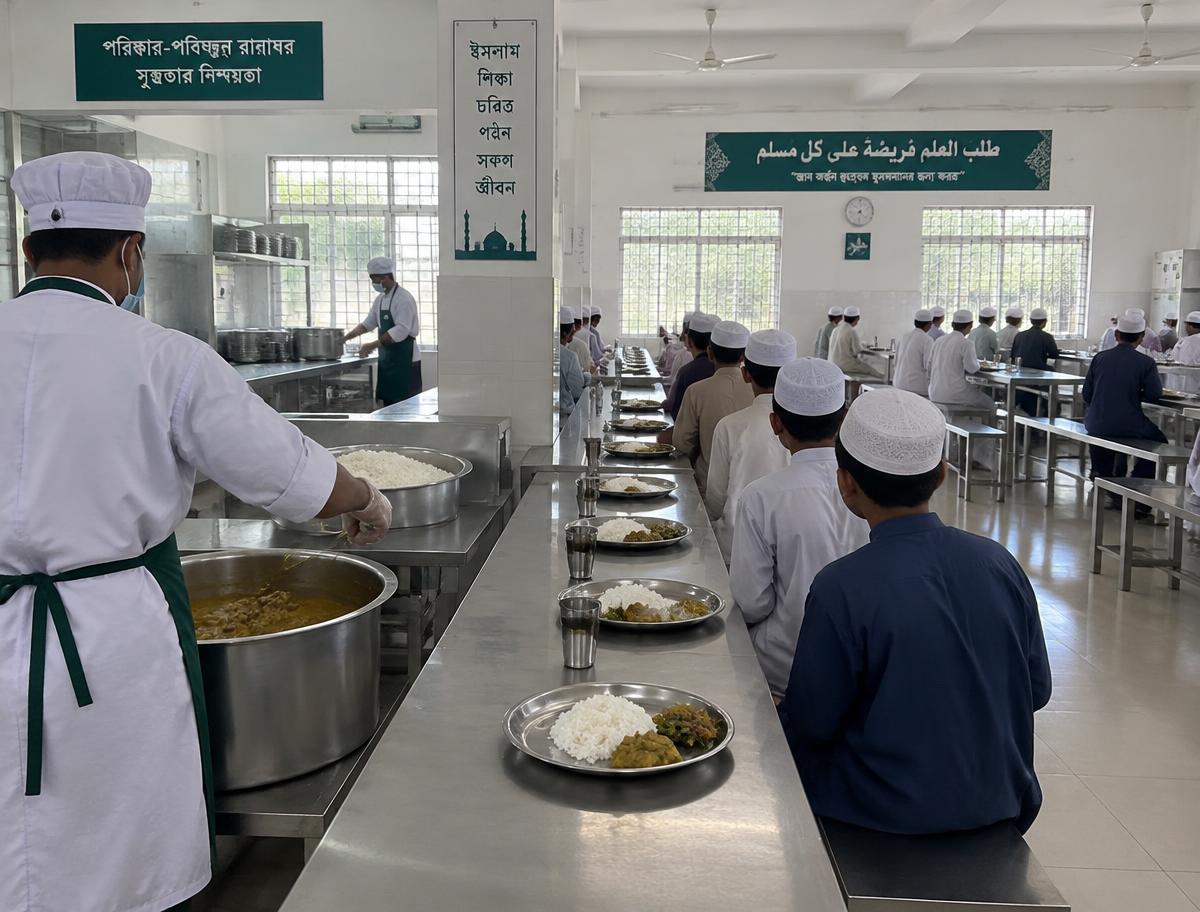 ডাইনিংয়ে খাবার পরিবেশন